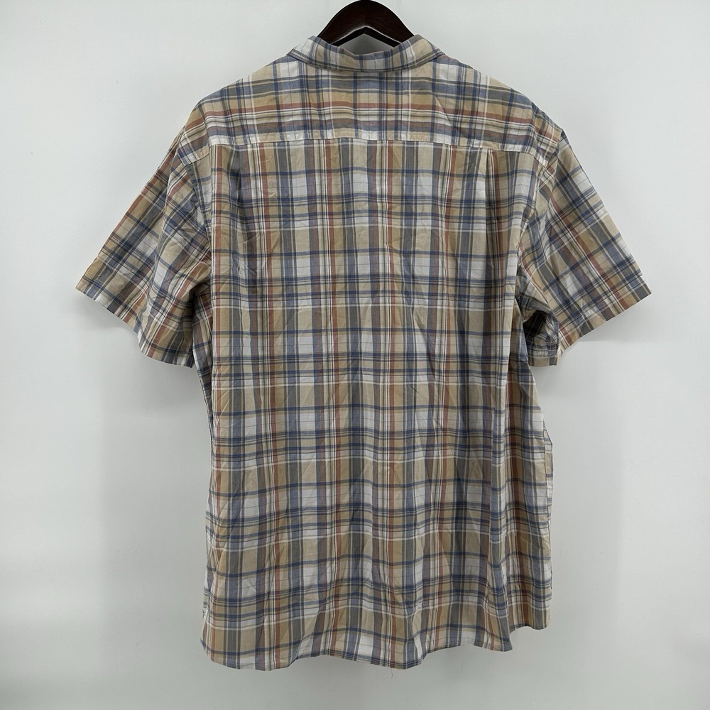 Ridgecut Toughwear Mens 2XL Yellow Blue Plaid Short Sleeve Work Shirt Dadcore - Picture 6 of 8